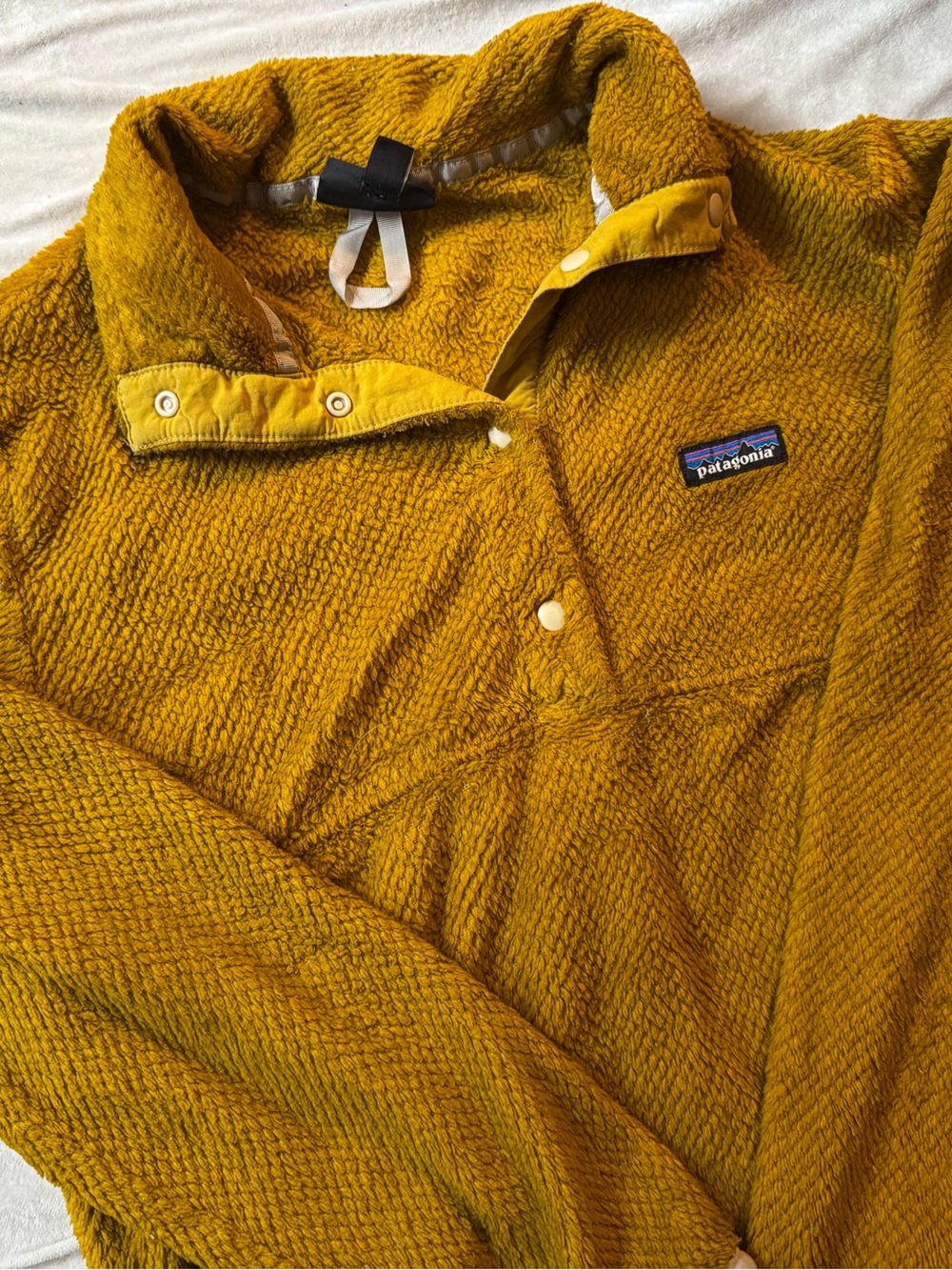 Patagonia women’s Mustard Yellow Zip-Front Fleece Jacket